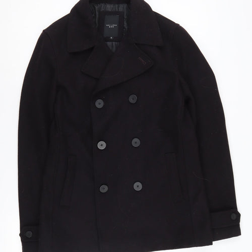 New Look Men's Black Pea Coat S - Wool Blend