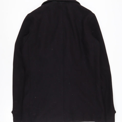 New Look Men's Black Pea Coat S - Wool Blend
