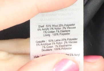 New Look Men's Black Pea Coat S - Wool Blend