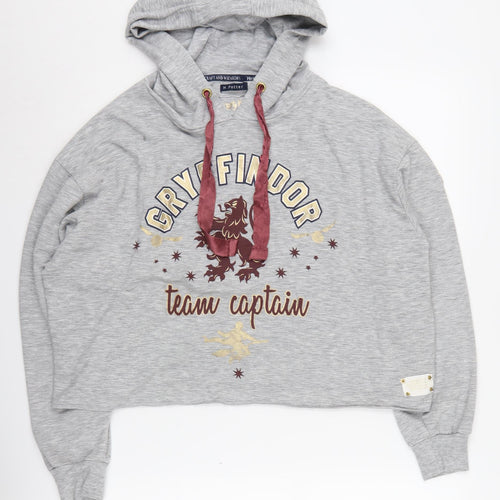 Harry Potter Women's Grey Hoodie, Large, Gryffindor Themed 14-16