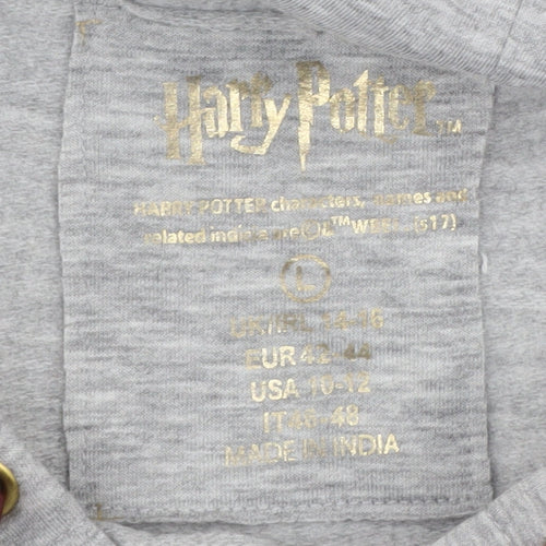 Harry Potter Women's Grey Hoodie, Large, Gryffindor Themed 14-16