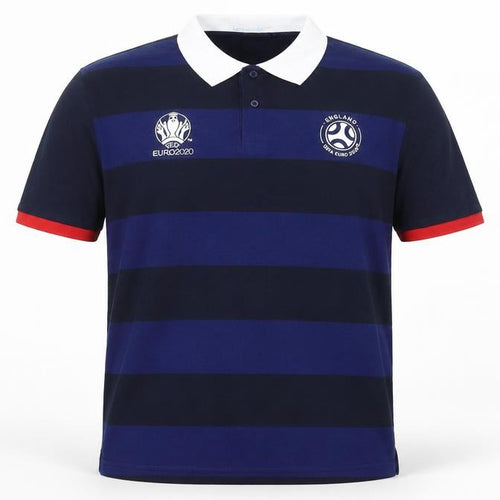 UEFA Euro 2020 Men's Blue Striped Polo Shirt 2XL