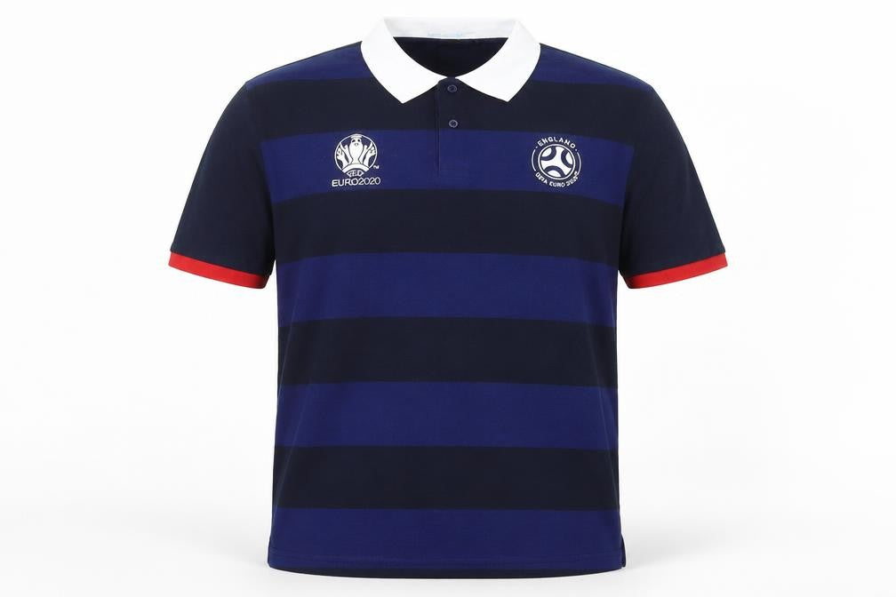 UEFA Euro 2020 Men's Blue Striped Polo Shirt 2XL