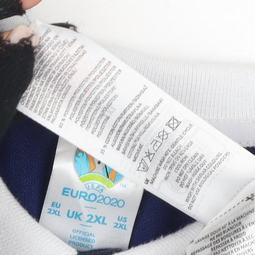 UEFA Euro 2020 Men's Blue Striped Polo Shirt 2XL