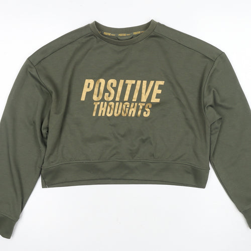 Zara Girls Green Pullover Sweatshirt 13-14 Years