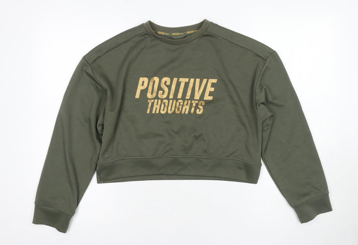 Zara Girls Green Pullover Sweatshirt 13-14 Years