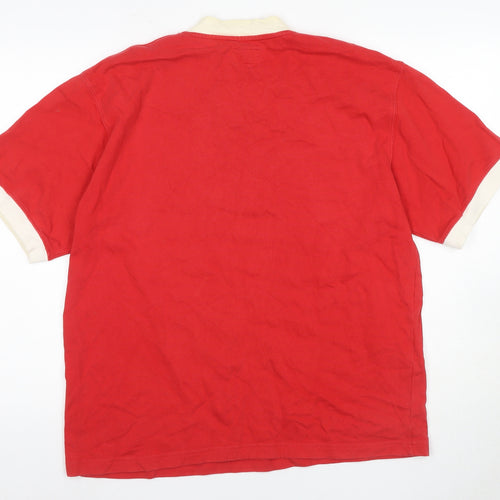 Liverpool FC Men's Red Retro V-Neck Sports T-Shirt L