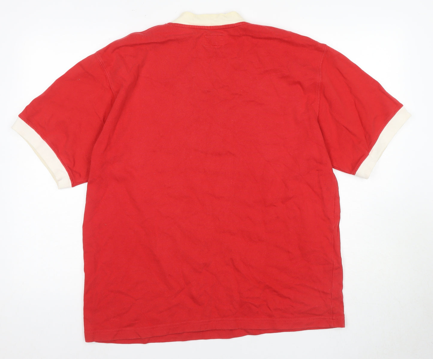 Liverpool FC Men's Red Retro V-Neck Sports T-Shirt L