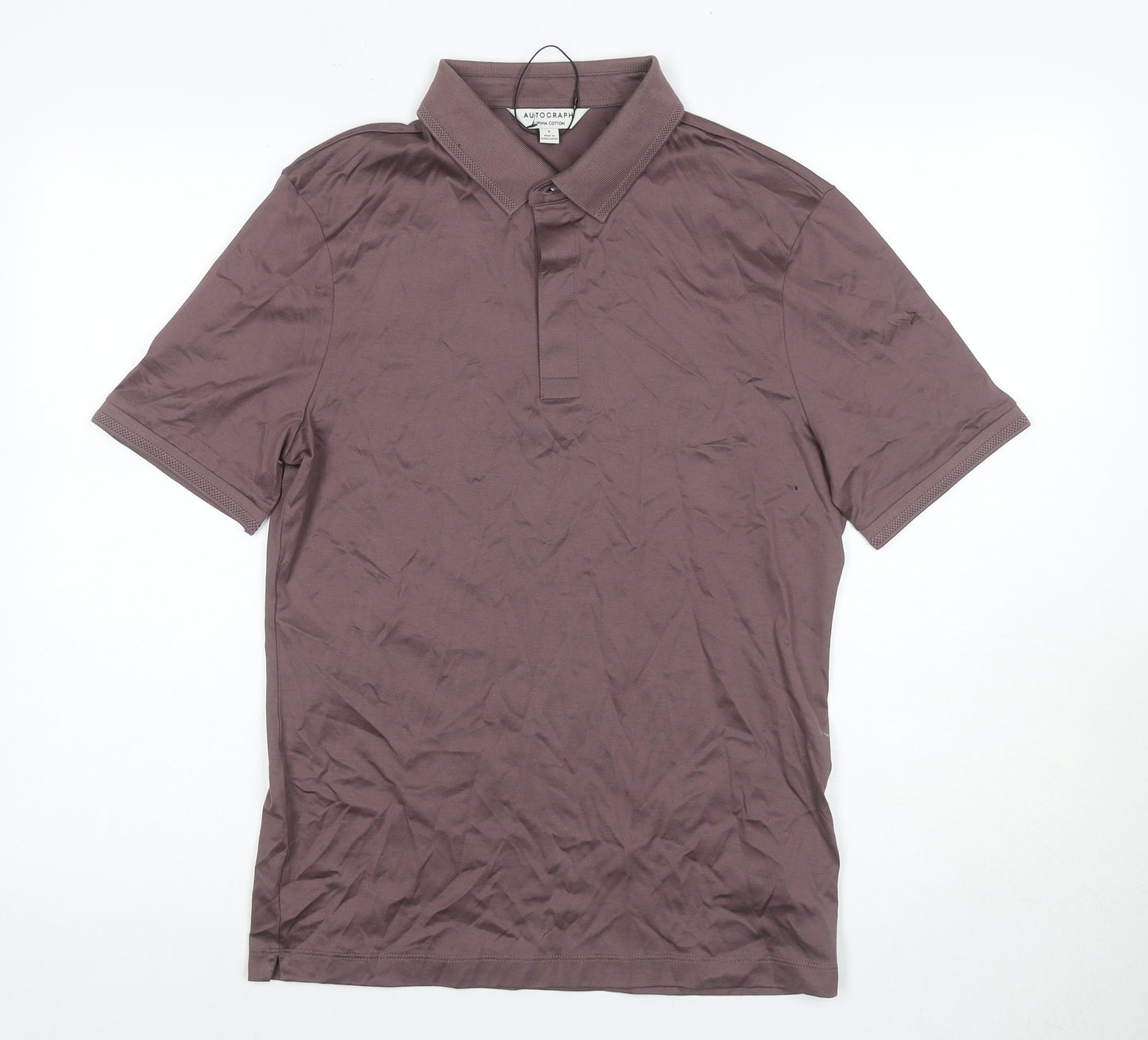 Autograph Men’s Brown Polo Shirt - Size S, Short Sleeve