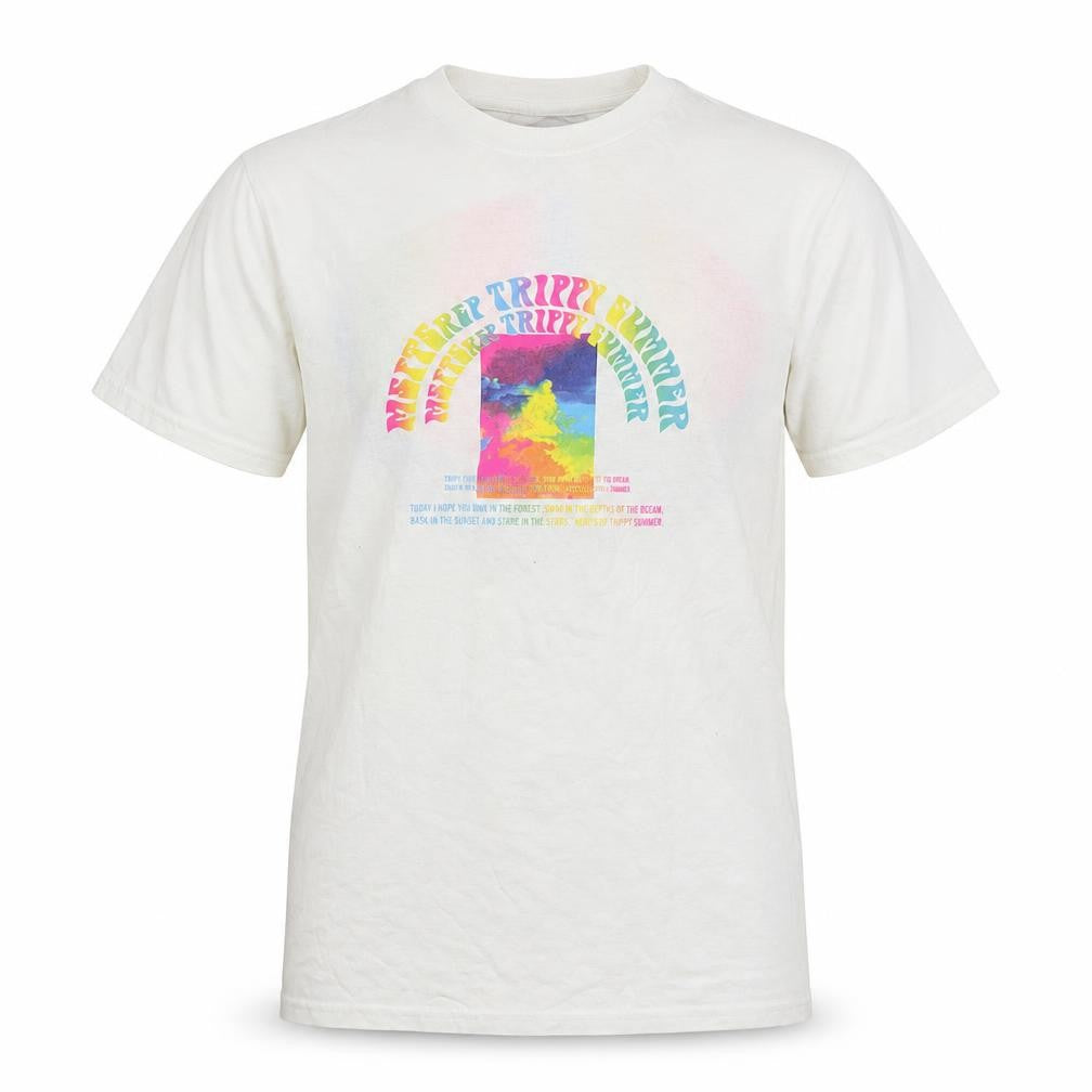 Front view of MSFTS REP Men's S Multicolour Trippy Summer T-Shirt