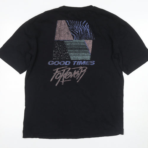 Jack & Jones Men's Black Retro Graphic T-Shirt, Size M