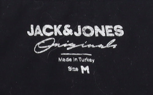 Jack & Jones Men's Black Retro Graphic T-Shirt, Size M