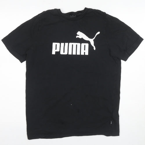 Puma Men's Black M Logo Sports T-Shirt