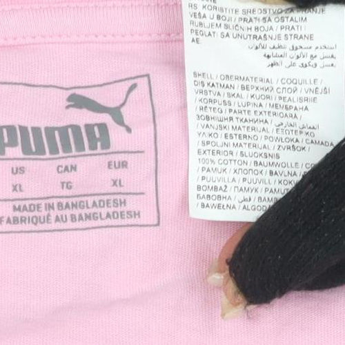 Puma Women's Pink T-Shirt, Size 14, Casual Short Sleeve