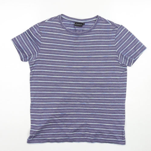 Luciano Women's Blue Striped T-Shirt Size S