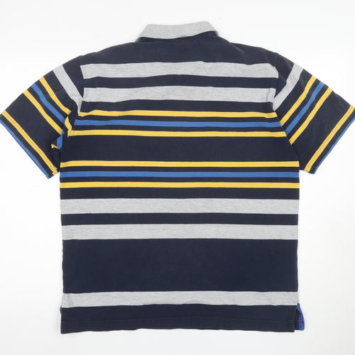 Dors Men's Blue Striped Polo Shirt - Size S, Casual Wear