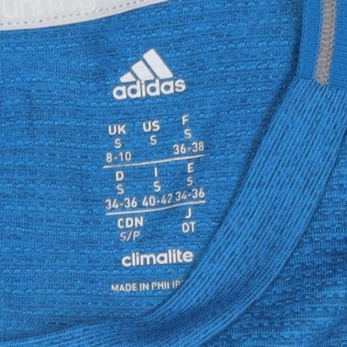 Adidas Women's Blue T-Shirt, Size 8, Lightweight, Breathable