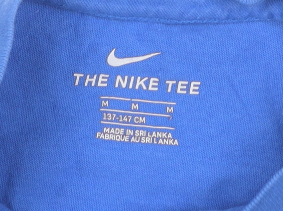 Nike Boys Blue Graphic T-Shirt, Size M, Casual Sportswear