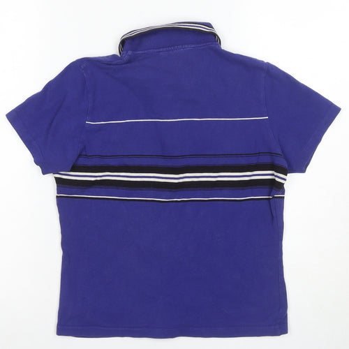 Athletic Essentials Women's Blue Striped Polo, Size 12