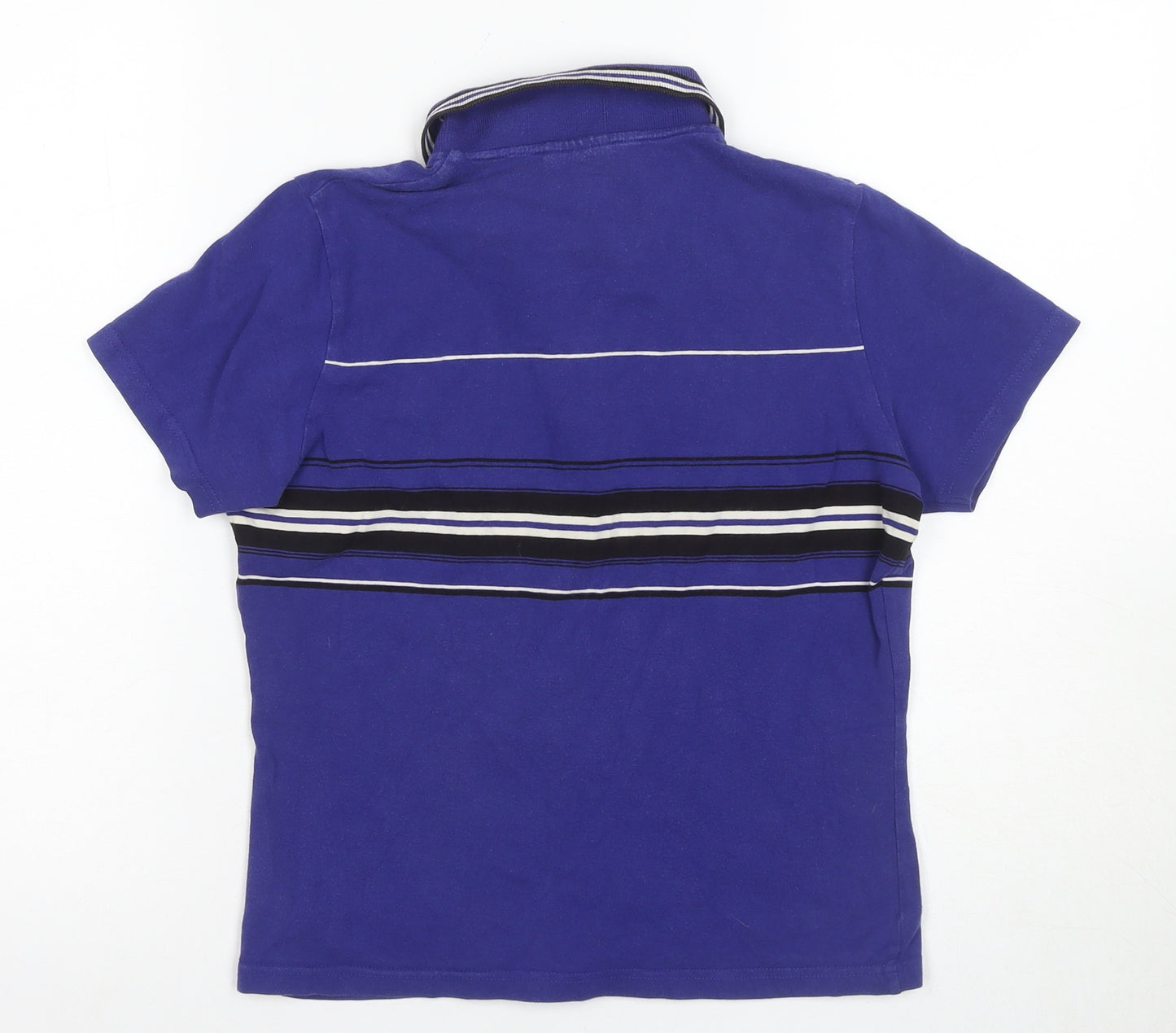 Athletic Essentials Women's Blue Striped Polo, Size 12