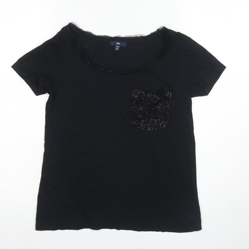 Gap Men's Black XS T-Shirt with Sequin Pocket