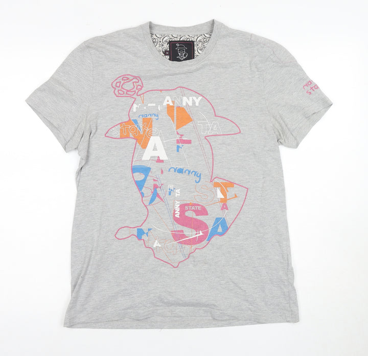 Nanny State Grey Graphic T-Shirt Medium Unisex Casual