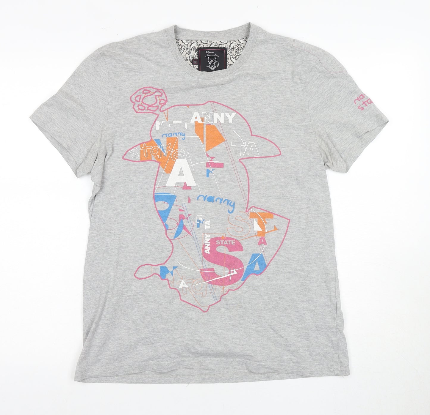 Nanny State Grey Graphic T-Shirt Medium Unisex Casual