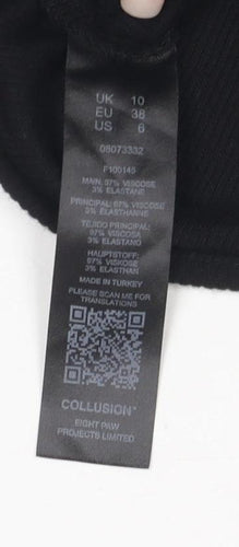 Collusion Women's Black Bodysuit Size 10, Stretch Fabric