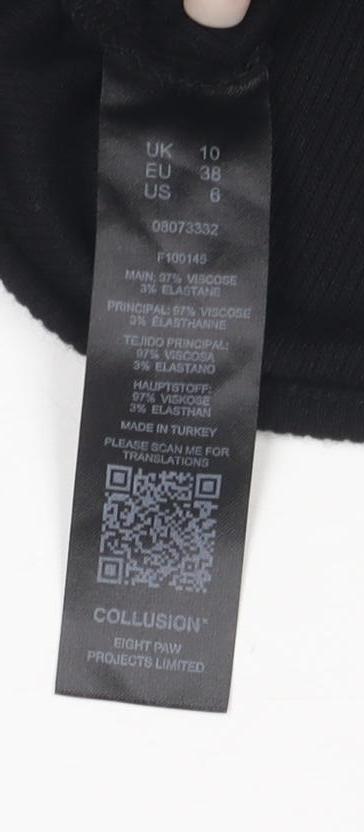 Collusion Women's Black Bodysuit Size 10, Stretch Fabric