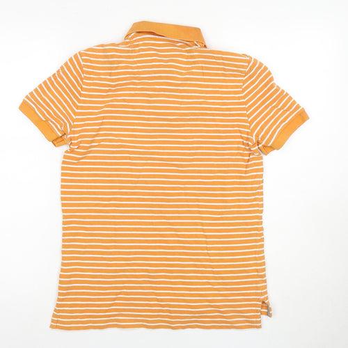 Gap Men's Orange Striped Classic Polo XS