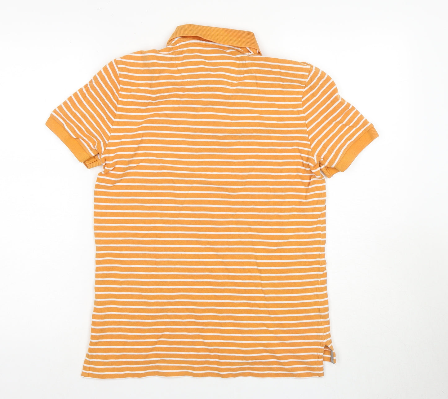 Gap Men's Orange Striped Classic Polo XS