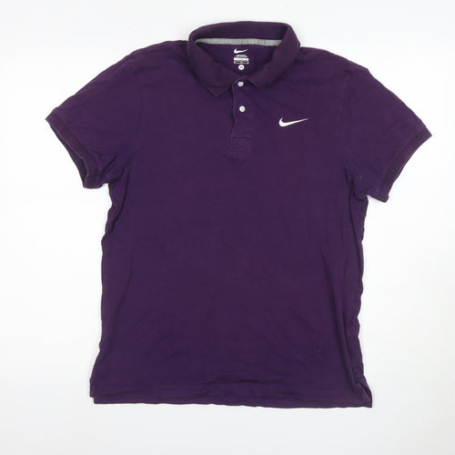 Nike Men's Purple Short Sleeve Polo Shirt - Size M