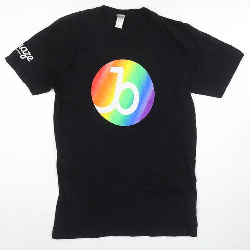 American Apparel Men's Black Rainbow Graphic T-Shirt Size S