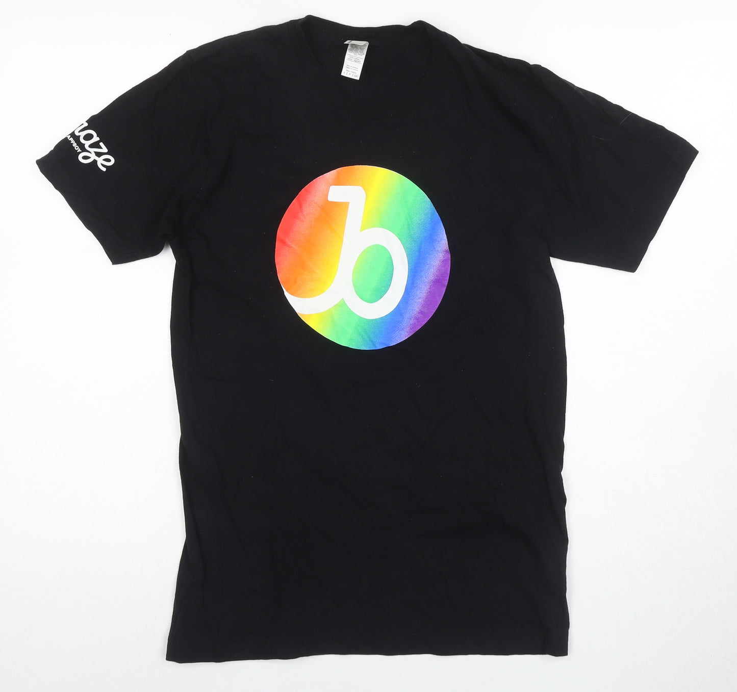 American Apparel Men's Black Rainbow Graphic T-Shirt Size S