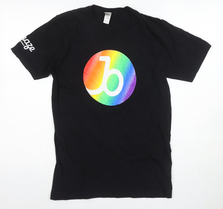 American Apparel Men's Black Rainbow Graphic T-Shirt Size S