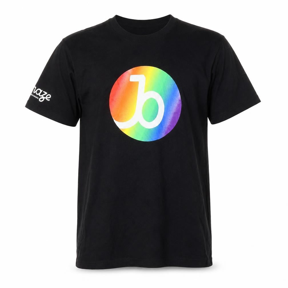 American Apparel Men's Black Rainbow Graphic T-Shirt Size S