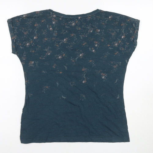 FatFace Women's Blue Floral T-Shirt, Size 10