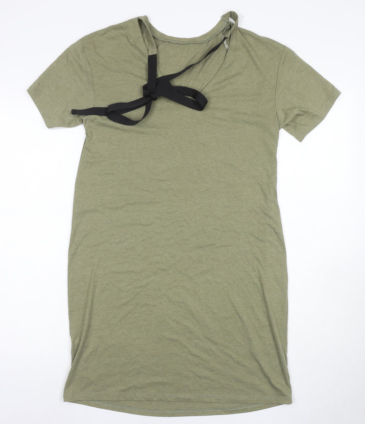 New Look Women's Green T-Shirt Dress, Size 8, Casual Elegance