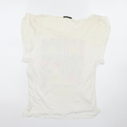 Sisley Ivory Womens M Art Graphic T-Shirt
