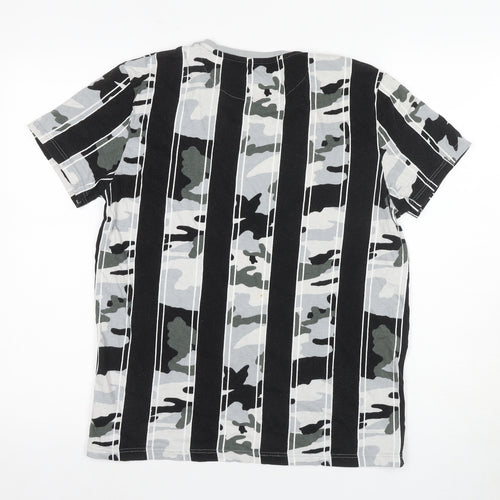 Next Teens Black Grey Camouflage Striped T-Shirt 15 yrs