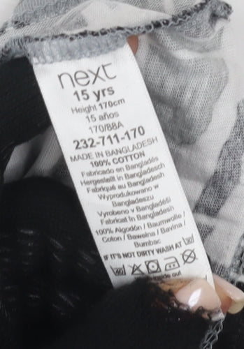 Next Teens Black Grey Camouflage Striped T-Shirt 15 yrs