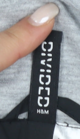 H&M Women's Black Anorak Jacket - Size 12, Hooded Casual Coat