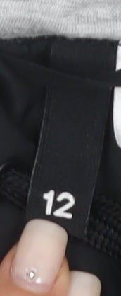 H&M Women's Black Anorak Jacket - Size 12, Hooded Casual Coat