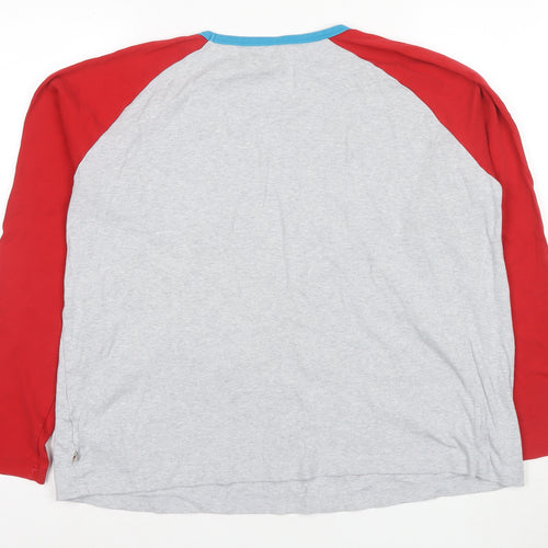 Frugi Unisex Grey Red Ringer T-Shirt, Size 4