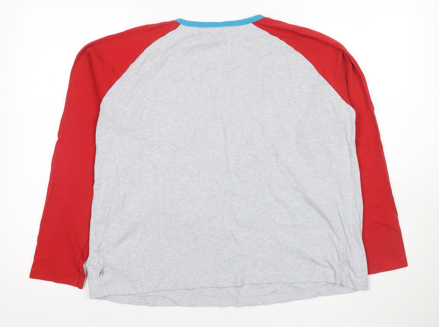Frugi Unisex Grey Red Ringer T-Shirt, Size 4