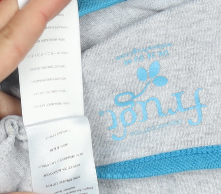 Frugi Unisex Grey Red Ringer T-Shirt, Size 4