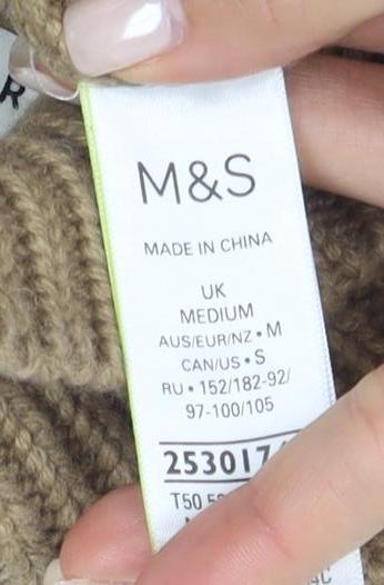 Marks & Spencer Women's Beige Roll Neck Jumper