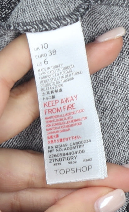 Topshop Women’s Grey Herringbone Pencil Skirt, Size 10