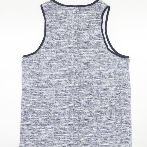 Lee Cooper Men's Blue Graphic Print Sleeveless T-Shirt L