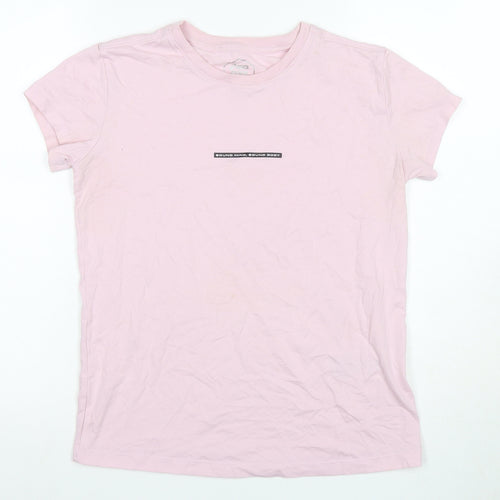 Asics Women's Pink Crew Neck T-Shirt - Size S
